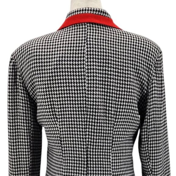 Vintage Audio Connie Anderson Houndstooth Retro Black White Jacket Womens XS - Picture 5 of 11